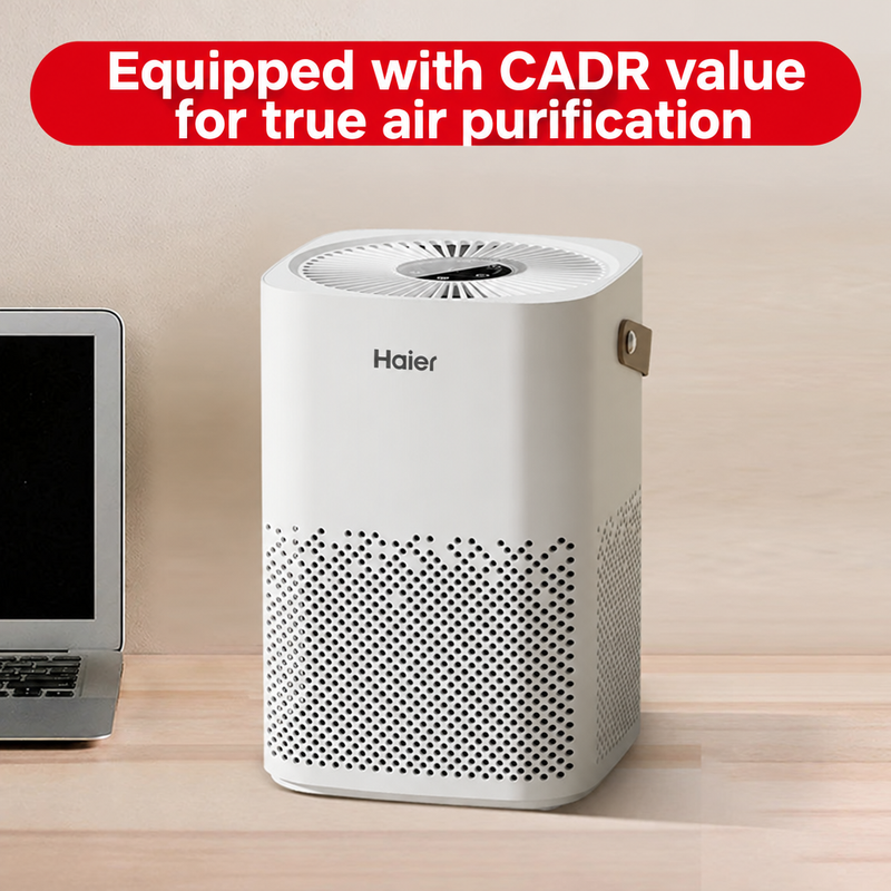 Haier desktop air purifier CADR graphic