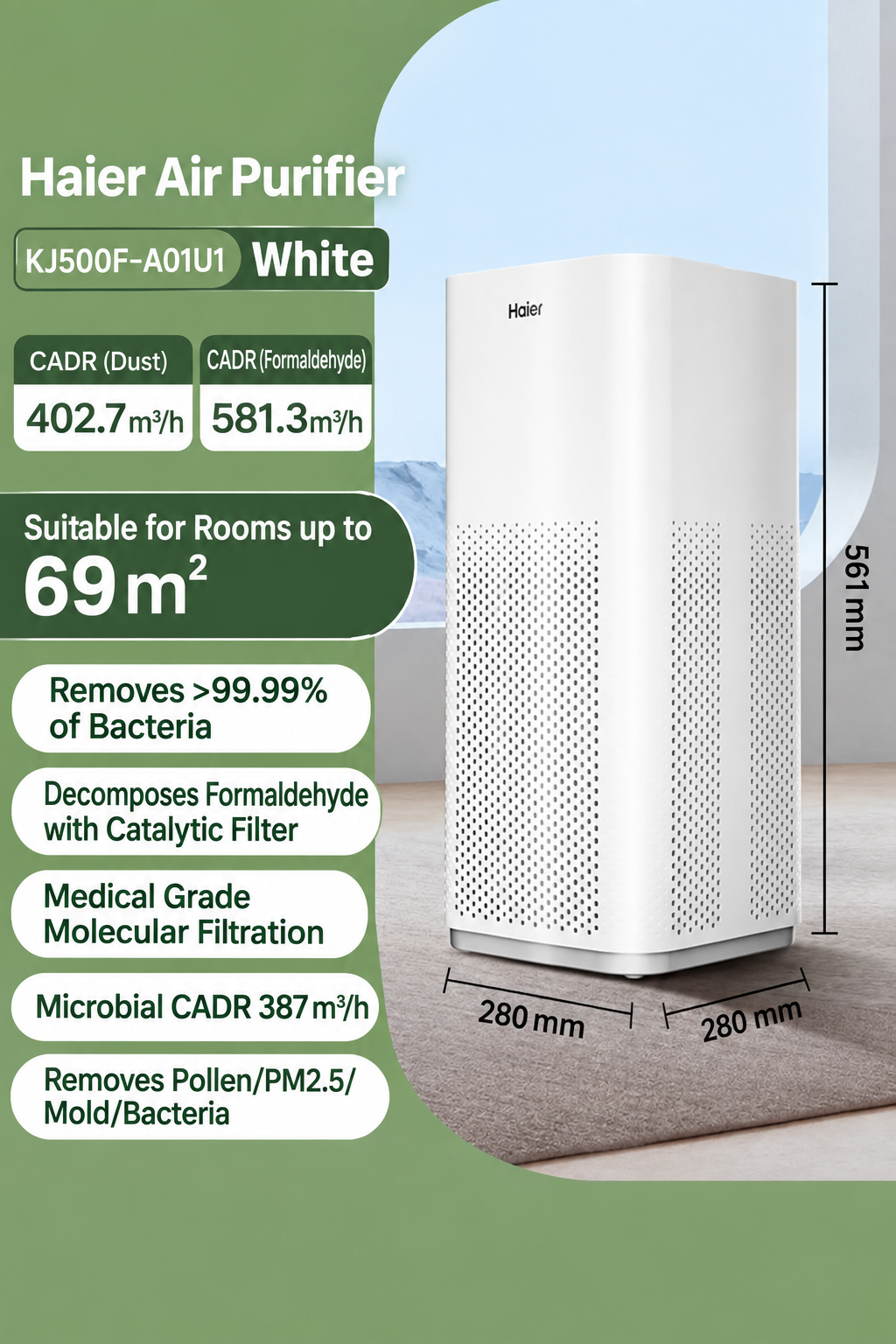 Haier Air Purifier White Product Image