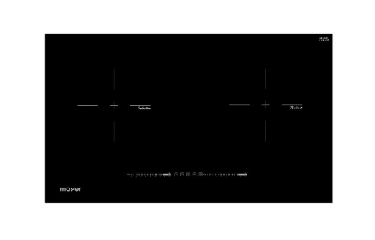 Mayer MMIHB752CS 75cm 2 Zone Hybrid Hob with Slider + MMSL901SM 90 Cm Slimline Hood + MMDO8R 60 cm Built-in Oven with Smoke Ventilation