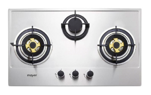 Mayer MMGH883/SS883 86cm 3 Burner Stainless Steel Gas Hob + MMSI900LEDHS 90cm Semi-integrated Slimline Hood - Lion City Company