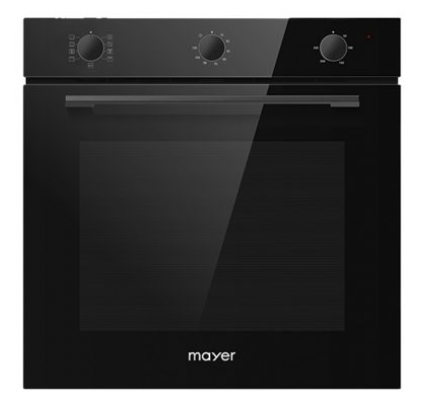 Mayer MMGH7721HI 76cm 2 Burner Glass Gas Hob + MMCH407I 90cm Chimney Hood + MMDO8R 60 cm Built-in Oven with Smoke Ventilation