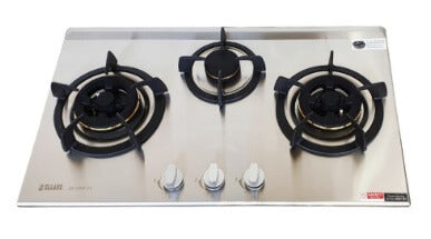 Ellane 60cm/90cm Slimline Hood With Black Panel EH-9160 + Ellane EB-338SV 76cm 3 Burner