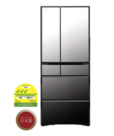 Hitachi R-WXC620KS-X Multi Door Refrigerator (500l)+Hitachi BD-D100GV Front Load Washer Dryer Wind Iron, AI Wash Inverter 10/7KG