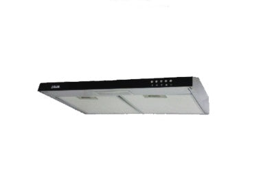 Ellane 60cm/90cm Slimline Hood With Black Panel EH-9160 + Ellane WG-2SV 80cm 2 Burner Glass Gas