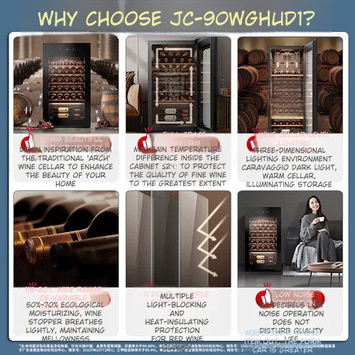 Haier JC-90WGHUD1/JC-150WGHUD1/JC-378WGHHSD1 Premium Wine Cabinet Cooling Storage