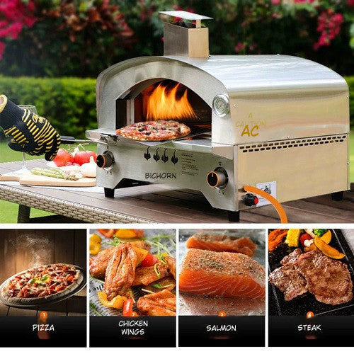 Large Gas Pizza Furnace Italian Classic Stainless Steel Oven