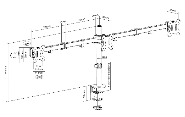 Titan SGB333 Monitor Mount Solutions 13'' - 27''