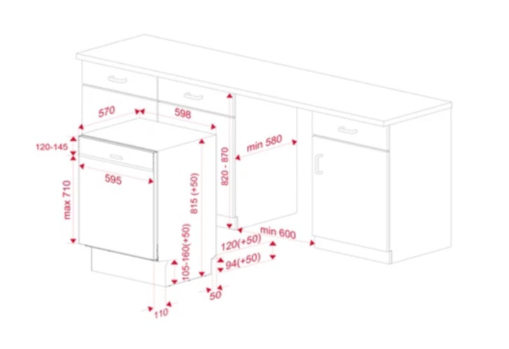 Teka DSI 46750 SS Partially Integrated Dishwasher Expertcare Series