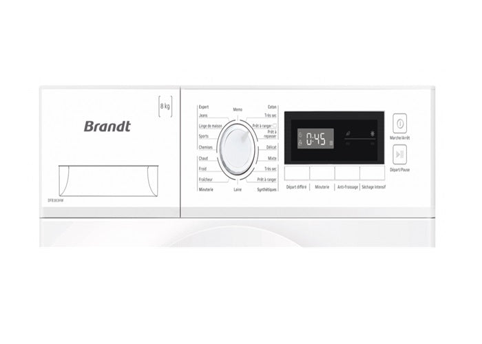 Brandt DFB383HWA 8kg Heat Pump Condenser Dryer