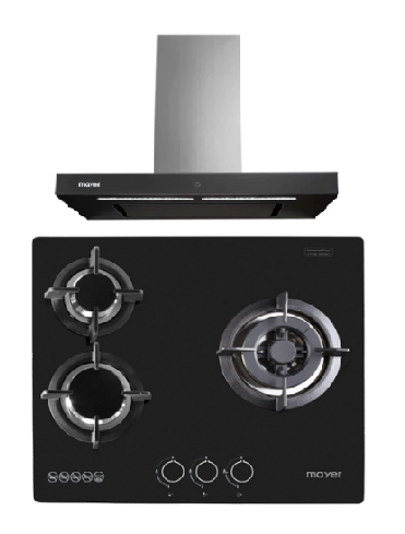 Mayer MMGH883/SS883 86cm 3 Burner Stainless Steel Gas Hob + MMBCH900I Chimney Hood