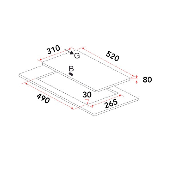 EF Induction Hob 30CM – HB BI 293 G+Gas Hob 30CM – EFH 3221 WT VGB+Cooker Hood 90CM – EFCH 9204T BK