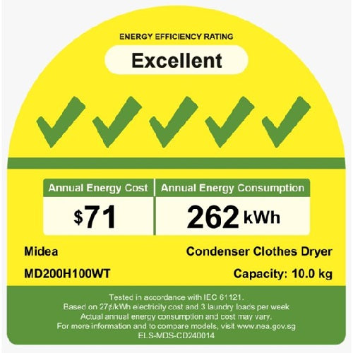 Midea MD200H100W Heat Pump Dryer -10kg