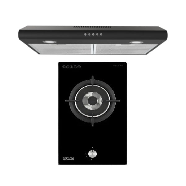 Europace ECH2508EBK 60cm Slimline Hood + EuropAce EBH6130E TG/LPG 30cm Built-In Gas Hob (Single)