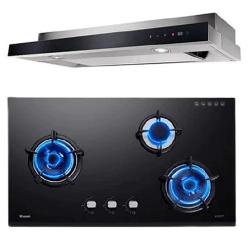 Rinnai RH-S309-GBR-T-Cooker Hood + RB-93UG Schott Glass Hob