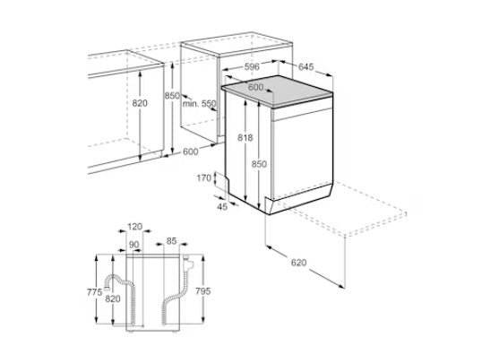 Electrolux ESA47200SX 60cm UltimateCare 300 Freestanding Dishwasher With 13 Place Settings