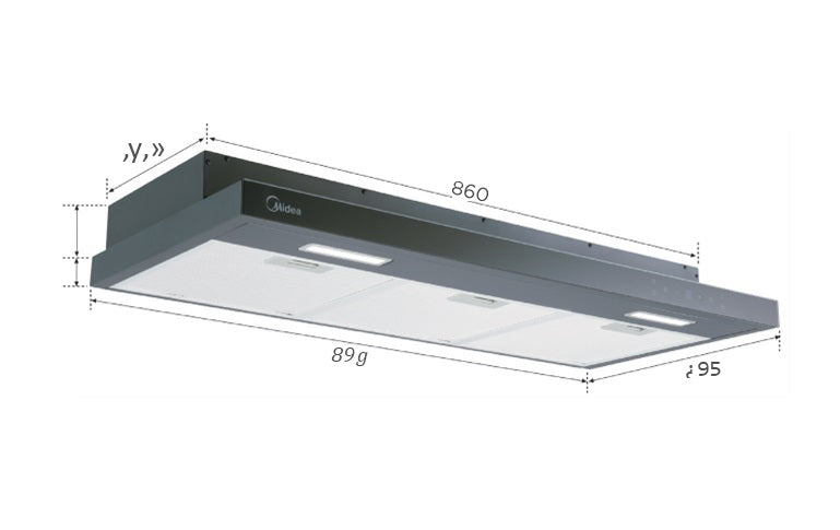 Midea MH90F26ET26BB Slimline Hood