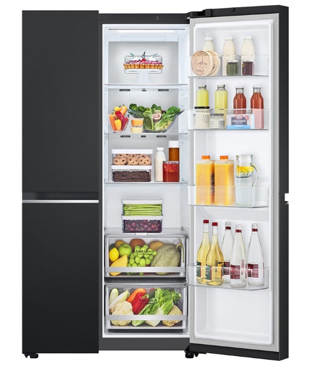 LG GS-B6473EP Side-by-Side Refrigerator, Smart Inverter Compressor, 647L, Essence Matte Black