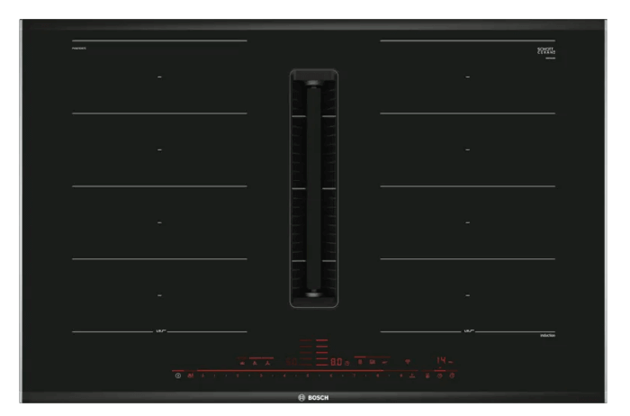 Bosch PXX875D67E Series 8 Induction hob with integrated ventilation system 80 cm surface mount with frame + Bosch MMB6141B Blender VitaPower Serie | 4 1200 W Black