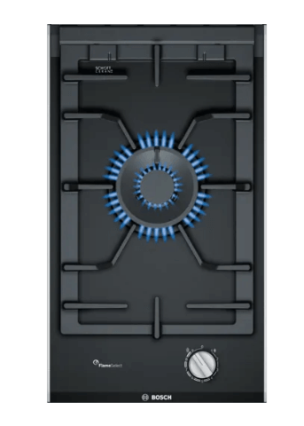 Bosch PRA3A6B70 Series 8 Domino gas hob 30 cm Glass ceramic, Black