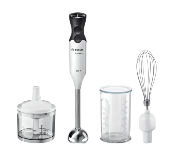 Bosch PPI82560MS 78CM Built-in Induction Hob + MS6CA4150 Hand blender ErgoMixx 800 W White, anthracite
