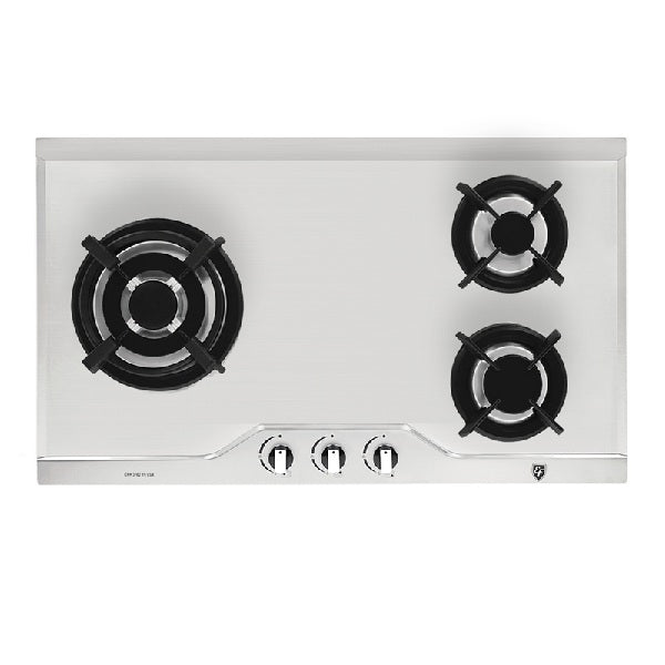 EF EFH 3762 TN VSB Gas Hob 78CM + CK VETRO PLUS Cooker Hood 90CM
