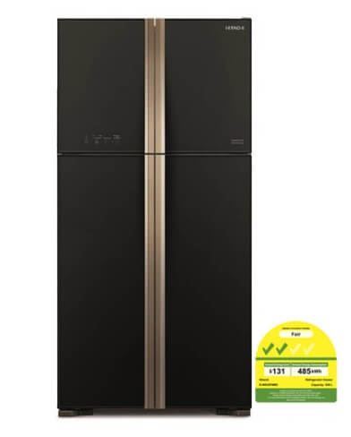 Hitachi RW-635P4MS Inverter Big French 4-Door Refrigerator + Hitachi SF-120XAV 12kg Top Load with Glass Top Washing Machine