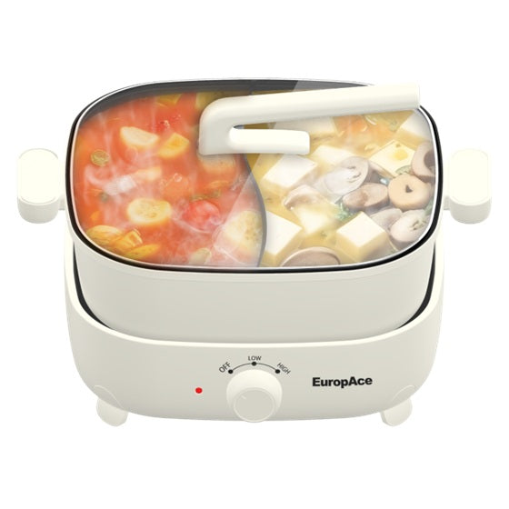EuropAce EMC5600D 6L 1800W Non-Stick Yuan Yang Multi-Cooker Hotpot - Ivory