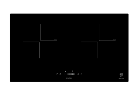 EF HB BI 2730 A Induction Hob 70CM + EFCH 9204T BK Cooker Hood 90CM