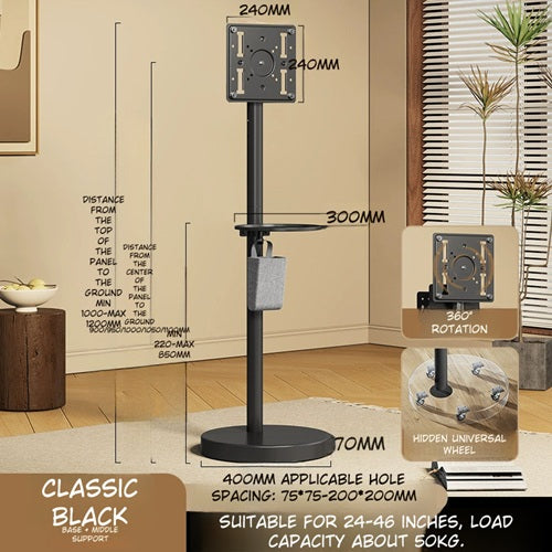 Elipu Rotating TV Stand with LCD Cart – Adjustable 24‑46"