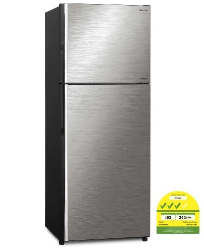Hitachi R-V480P8MS-BSL/GBK/PWH 407L 2-Door Fridge (3 Ticks)