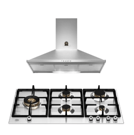 Bertazzoni P905LPROX 90cm Gas Hob + KPL90PLAG1XA Wall-Mount Hood