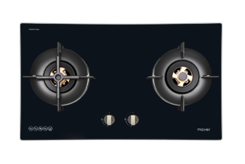 Mayer MMGH7721HI 76cm 2 Burner Glass Gas Hob + MMSI900LEDHS 90cm Semi-integrated Slimline Hood + MMDO8R 60 cm Built-in Oven with Smoke Ventilation