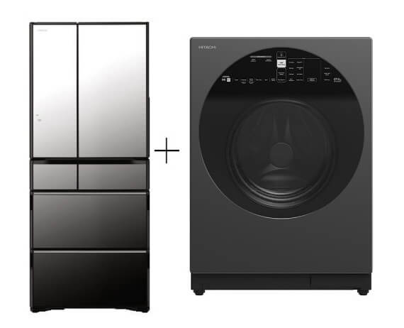 Hitachi R-WXC620KS-X Multi Door Refrigerator (500l)+Hitachi BD-D120XGV Front Load Washer Dryer 12/8KG