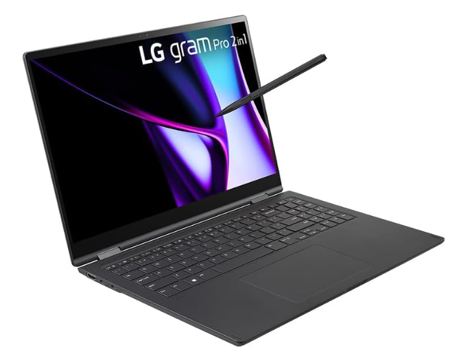 LG 16T90SP-K.AA75A3 gram Pro 16” 2in1 | Ultra-light & superslim | 16:10 OLED display | Intel® Core™ Ultra 7 Processor