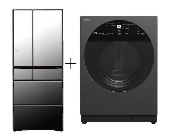 Hitachi R-WXC670KS-X Multi Door Refrigerator (500l)+Hitachi BD-D120XGV Front Load Washer Dryer 12/8KG