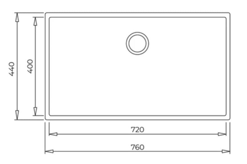 Teka Square 72.40 TG Undermount Tegranite Sink With One Bowl