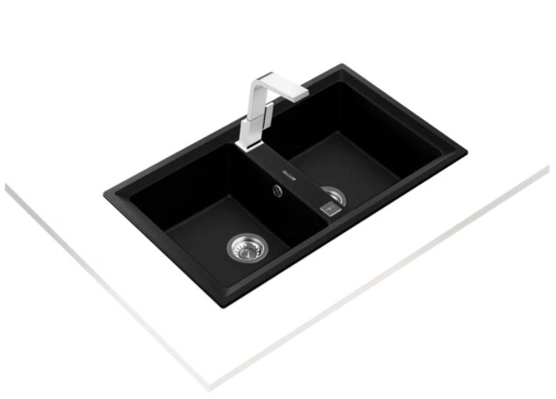 Teka Stone 90 B-TG 2B Inset Tegranite Sink With Two Bowls