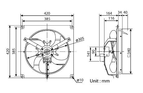 KDK 30KQT Wall Mount Industrial Ventilating Fan