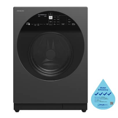 Hitachi R-WB640V0MSX 541L 4 Door Fridge (Bottom Freezer) + Hitachi BD-D120XGV Front Load Washer Dryer 12/8KG