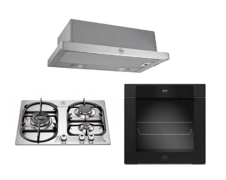 Bertazzoni P6501PROXE 60cm 3-Burner Gas Hob + F6011MODELX/LN 11 Function Oven + K60TELXA Hood