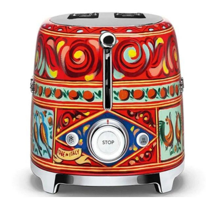 Smeg TSF01DGEU  2 Slice Toaster, D&G Sicily is my Love Collection with 2 Years Warranty