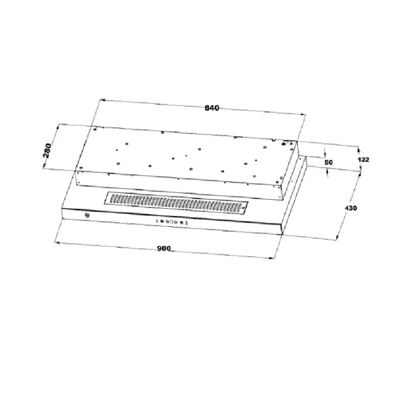 EF EFCH 9214A SS Semi Integrated Hood 90cm
