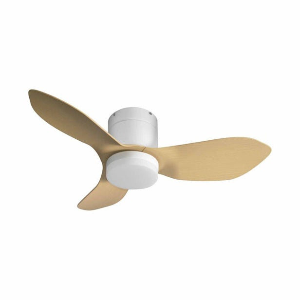 Europace ECF48H - WH/LW / ECF-48H - BK/DW 48 in BLDC Motor Ceiling Fan W/light (White With Light Wood)