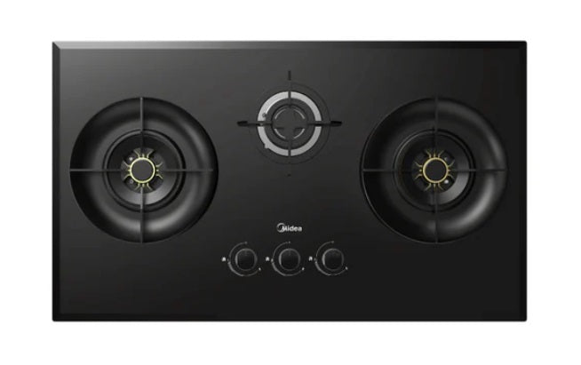 Midea Bulit-In Range MH90F26EM Hood Slim Under Cabinet Kitchen Hood + MBI-SN30 (GL) 88cm Glass Gas Hob