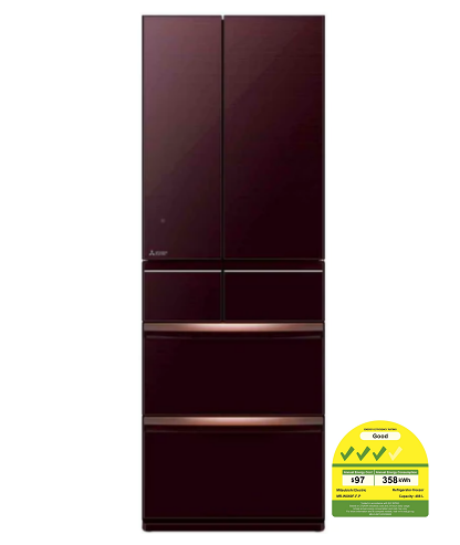 Mitsubishi MR-WX60F-GF-P/GBR-P/GWH-P 628L 6 Door Fridge ( 3 Ticks)