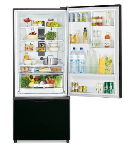 Hitachi RB570P7MS 2 DR Refrigerators + Hitachi SF140XAV 14Kg Top Loading with Glass Top Dynamic-Stream Wash