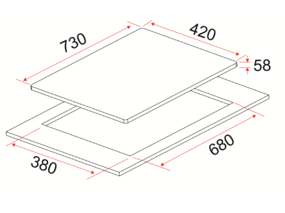 EF HB BI 2730 A Induction Hob 70CM + EFCH 9204T BK Cooker Hood 90CM