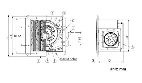 KDK 24CHRB Ceiling Mount V-fan