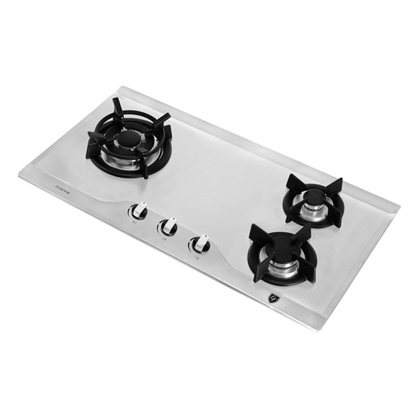 EF EFH 3762 TN VSB Gas Hob 78CM + CK VETRO PLUS Cooker Hood 90CM