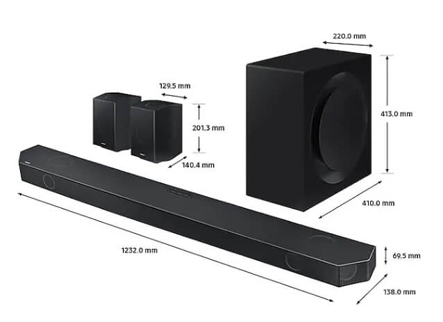 Samsung HW-Q990C/XS Q-series Soundbar HW-Q990C 11.1.4ch Sub Woofer & Rear Speaker